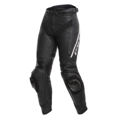 Dainese DELTA 3 LADY dámské kožené kalhoty černé/bílé vel.38